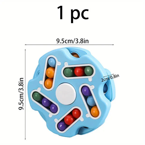 1pc, Red And Blue Rubik's Cube Rolling Ball, Disk Rotating Magic Beans Fingertip Decompression Finger Gyro Educational Toys, Creative Small Gift, Holiday Accessory