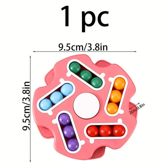 1pc, Red And Blue Rubik's Cube Rolling Ball, Disk Rotating Magic Beans Fingertip Decompression Finger Gyro Educational Toys, Creative Small Gift, Holiday Accessory