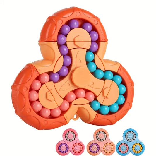 1pc, Rubik's Cube Toys, Puzzle Double-sided Rolling Beads Six-sided Rotation, Blue Pink Orange Interoperable Magic Beans, Decompression Intelligence Fingertip