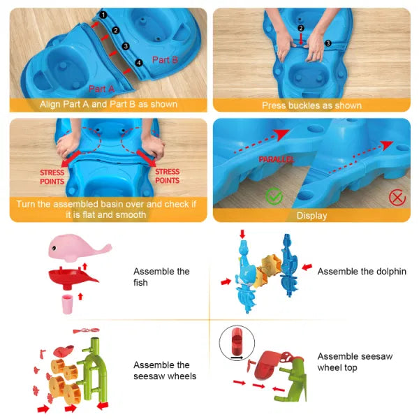 Kid Sand Water Table Toddler Water Activity Table Rain Showers Play Table Toy for 3-6 Years Old Sensory Exercise Friendship Building
