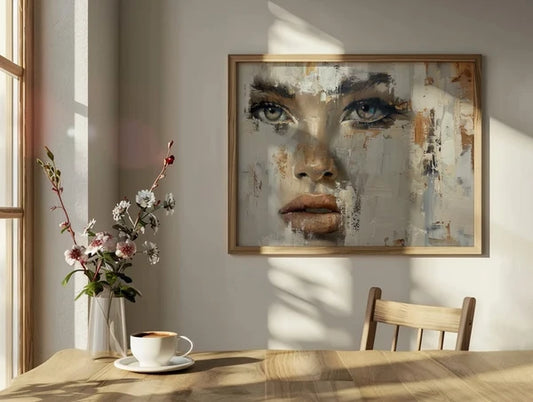 Oil Abstract Face Painting Woman Face Artwork Abstract Lady Painting Modern Wall Art Woman Face Hand Painted Oil Painting Female Abstract
